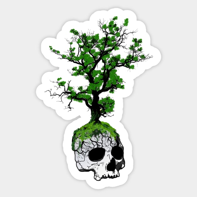 Tree Skull Summer Sticker by Harley Warren